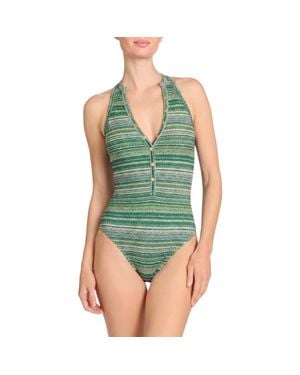 Robin Piccone Emilia Snap One-Piece Swimsuit - Green