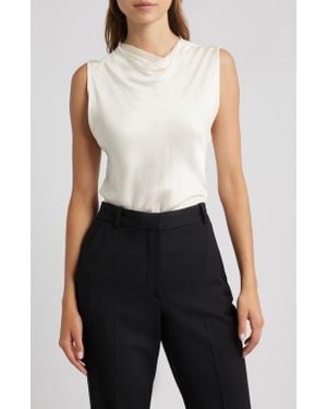 Mango Mart Drape Neck Top - White