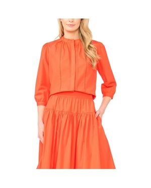 Ted Baker Camille Pleated Cotton Button-Up Top - Orange