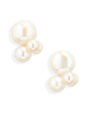 Eliou Pearl Cluster Stud Earrings - White