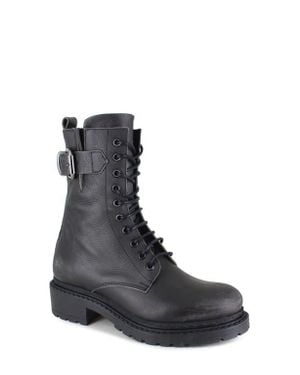 Zigi Agatha Lace-Up Combat Boot - Black