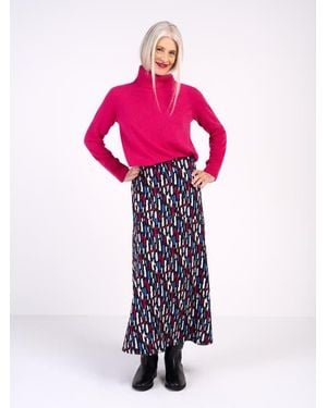 Kettlewell High Waisted Printed Maxi Skirt - Pink