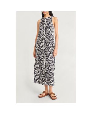 The Good Journey Contrast Piping Sleeveless Maxi Dress - Multicolor