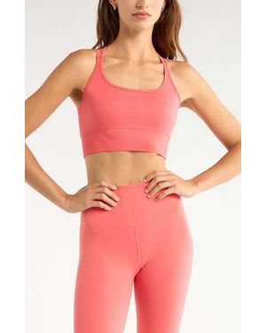 Zella Seamless Strappy Sports Bra - Red