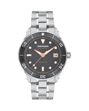 Movado Heritage Calenoplan S Automatic Bracelet Strap Watch, 40Mm - Metallic
