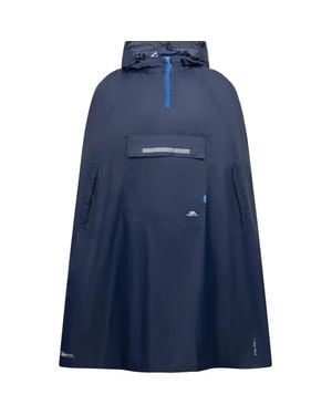 Trespass Qikpacgender Inclusive Hooded Waterproof Packaway Poncho - Blue