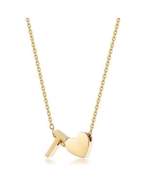 Jane Basch Initial Heart Pendant Necklace - Metallic