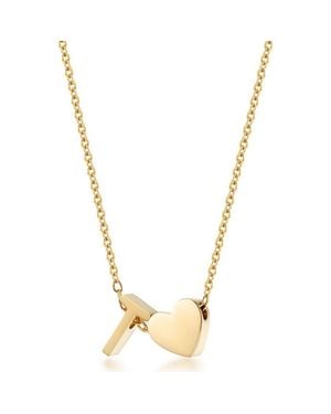 Jane Basch Initial Heart Pendant Necklace - Metallic