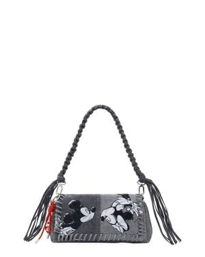 Desigual Mickey & Minnie Denim Crossbody Bag - Gray