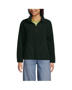 Lands' End Half Zip Cozy High Pile Fleece Pullover - Black