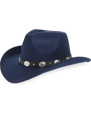 Tasha Embellished Western Cowboy Hat - Blue
