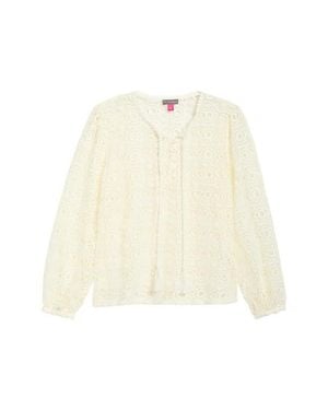 Vince Camuto Long Sleeve Lace Tassel Top - Natural