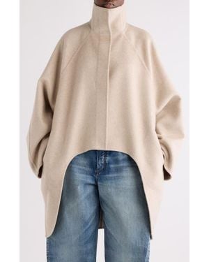 Alaïa Asymmetric Double Face Cashmere Coat - Blue