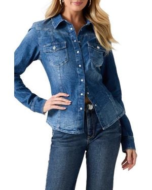 Guess Long Sleeve Woven Shirt - Blue