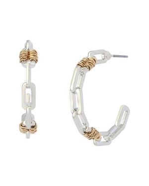 Robert Lee Morris Paper Clip Hoop Earrings - White