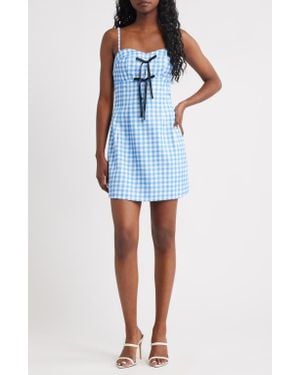 Sister Jane Gingham Cotton Minidress - Blue