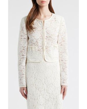 LoveShackFancy Junetta Lace Jacket - White