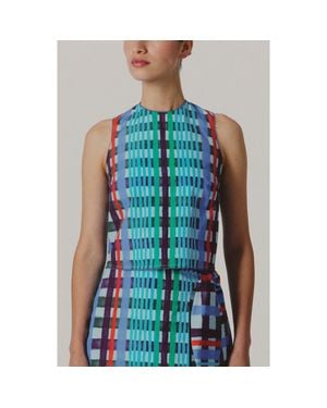 De Loreta Pasca Crewneck Cotton Tank - Blue