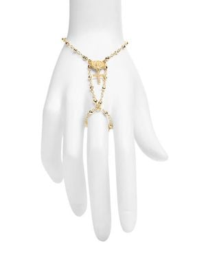 VIDAKUSH Rosary Cross Hand Chain - White