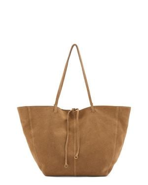 Mango Suede Shopper Bag - Brown