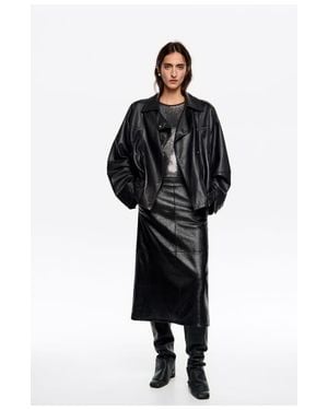 Bimba Y Lola Oversize Leather Jacket - Black