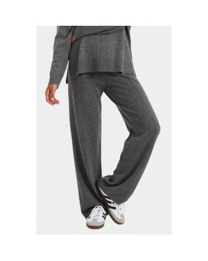 Chinti & Parker Wool Cashmere Wide Leg Track Pants - Gray