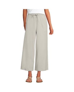 Lands' End Sport Knit Pull On Drawstring Wide Leg Crop Pants - Multicolor
