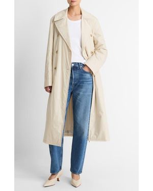 Vince Insulated Long Cotton Coat - Blue