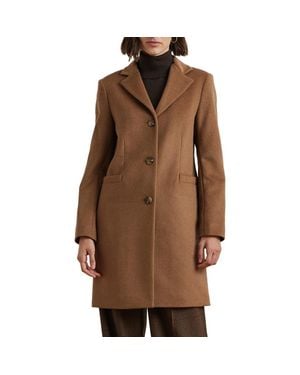 Ralph Lauren Longline Wool Blend Coat - Brown
