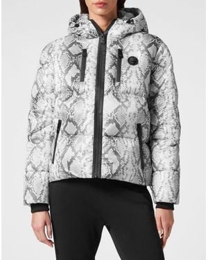 Philipp Plein Nylon Puffer Jacket Pitone - Gray