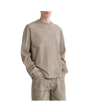 Agolde Asha Paint Print Long Sleeve T-Shirt - Gray