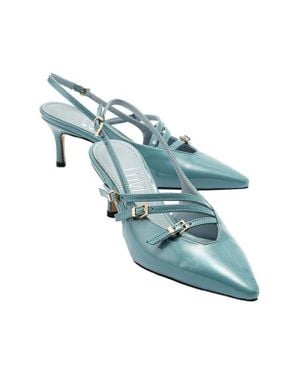 Prologue Shoes Magra Pointed-Toe Slingback Stiletto - Blue