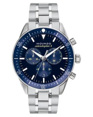 Movado Heritage Chronograph Bracelet Watch, 42Mm - Blue