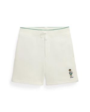 Polo Ralph Lauren Kids' Polo Bear Fleece Drawstring Shorts - White
