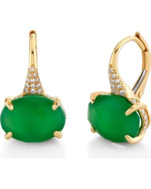 SHAY 18K Agate & Diamond Earrings - Green