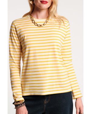 Frances Valentine Long Sleeve Stripe Tee Stripe - Yellow