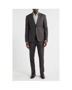 Emporio Armani Windowpane Check Virgin Wool Suit - Gray