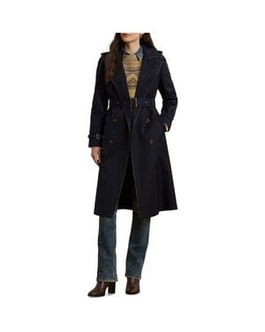 Ralph Lauren Double Breasted Belted Rain Coat - Black