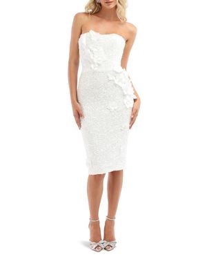 helsi tory strapless beaded floral mesh mini dress Silk dress, silk gown, silk maxi dress, silk satin dress