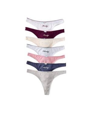 Cotton On Day By Day Organic Cotton Picot G String Brief - Multicolor