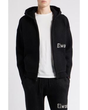 Elwood Hooded Zip Cardigan - Black
