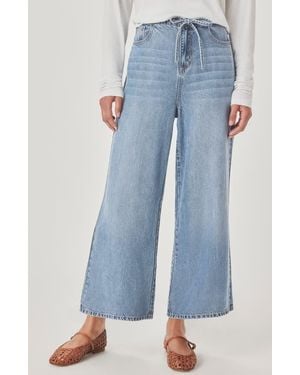 Splendid Lounge Wide Leg Crop Jeans - Blue
