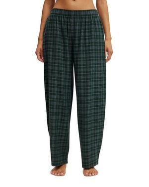 Cotton On Flannel Barrel Leg Pant - Green