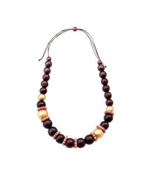 LIKHÂ Pompa Wooden Necklace - Metallic