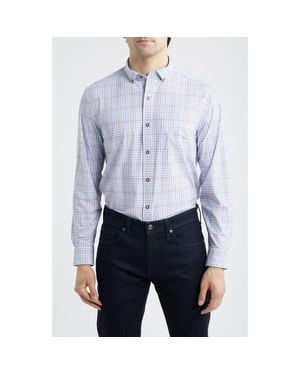 Johnston & Murphy Xc Motion Performance Knit Button-Up Shirt - Blue