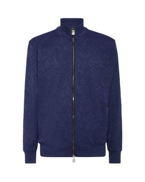 Billionaire Jacquard Tracksuit Jacket Ls - Blue