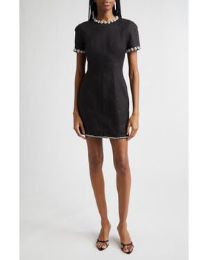 Zimmermann Rebellion Jewel Embellished Linen Minidress - Black