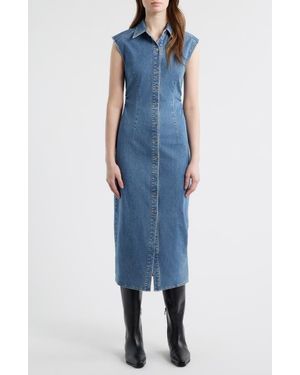 Rag & Bone Leah Airflex Denim Midi Shirtdress - Blue