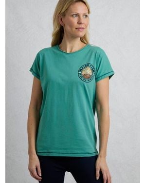 Weird Fish Sunset Summit Back Print Graphic T-Shirt - Green