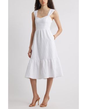 Chelsea28 Sweetheart Jacquard Midi Dress - White